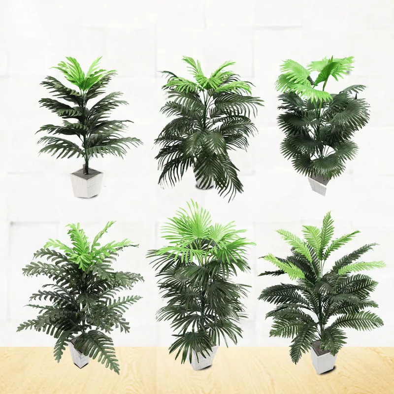 

Tropical Palm Tree Large Artificial Plants Big Coconut Tree Palm Leaf Without Pot For Home Garden Greenery Decor