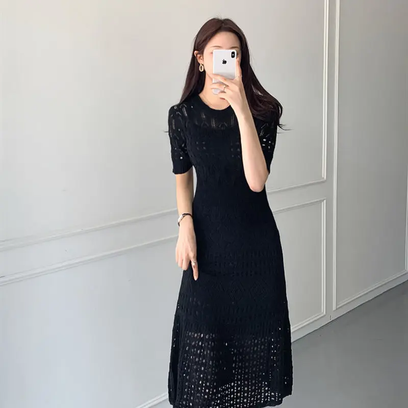 Женское трикотажное платье с коротким рукавом повседневное облегающее