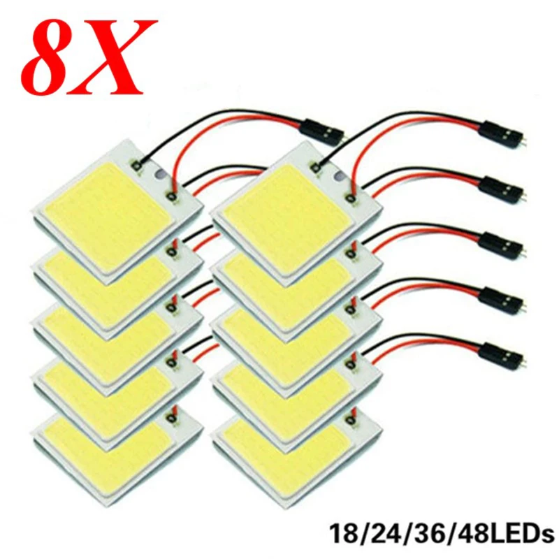 

4/8 PCS Car Interior Accessories 18/24/48 SMD T10 4W 12V COB Car Interior Panel LED Lights Lamp Bulb Car Dome Light Car Panel