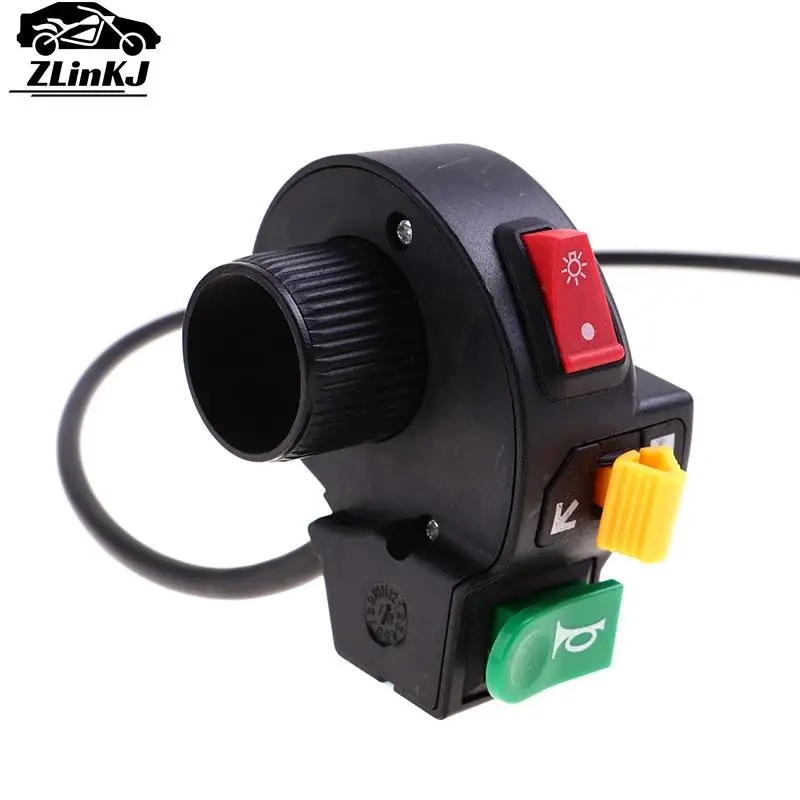 

3 in1 Motorcycle Switch Electric Bike Scooter ATV Quad Light Turn Signal Horn ON/OFF Button for 22mm Dia Handlebars Motorbike