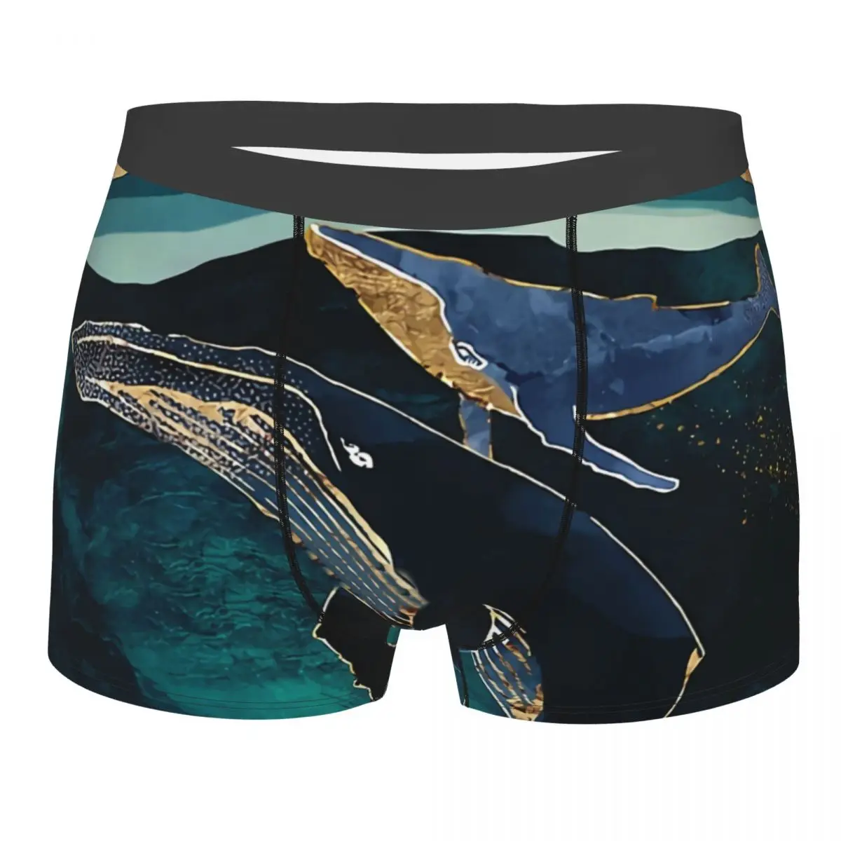 

Mountain Moonlit Whales Underpants Homme Panties Man Underwear Comfortable Shorts Boxer Briefs