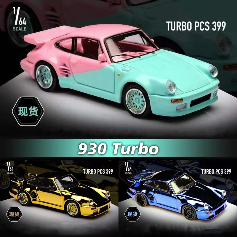 Модель автомобиля под давлением Master в наличии 1:64 930 Turbo Black Bird Chrome Gold Blue Pink