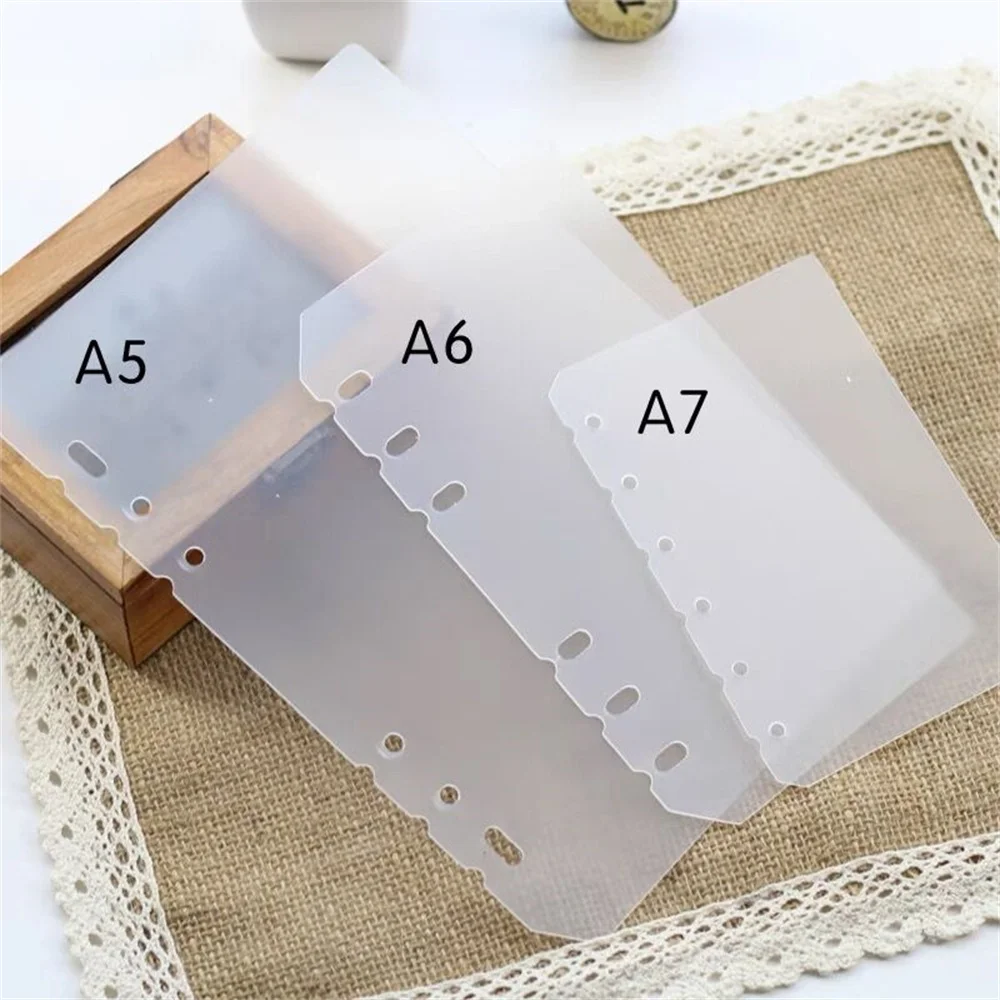 

2pcs A5/A6/A7 6 Holes Plastic Loose-leaf Index Divider Separator Spiral Notebook Planner Organizer Accessories Stationery