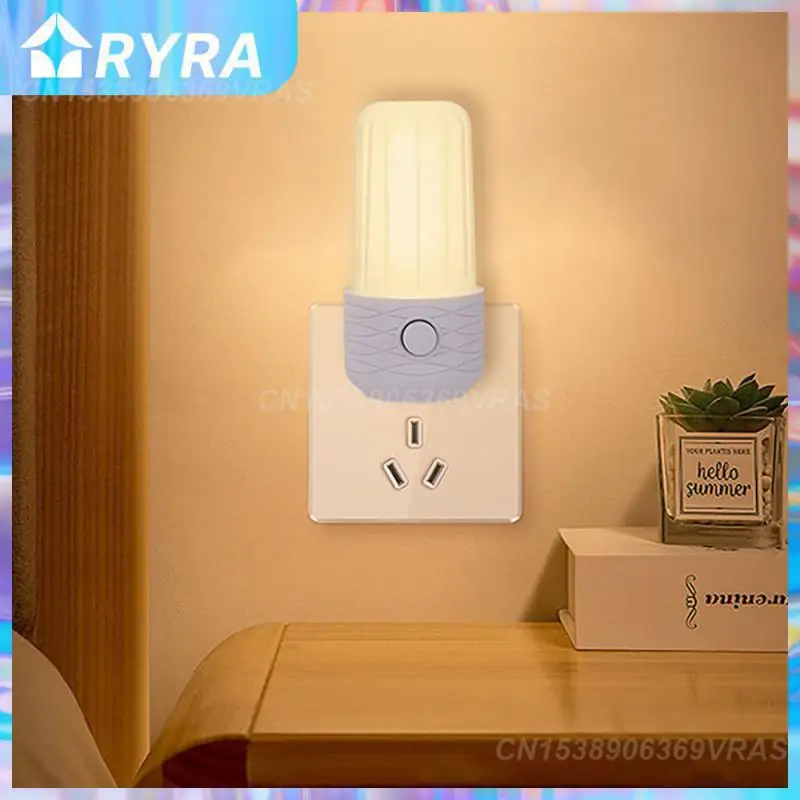 

Soft Lighting Night Lamp Small 0.4w Energy Saving Reading Book Light Plug-in Night Light Bedroom Lamp Double Speed Dimming Led