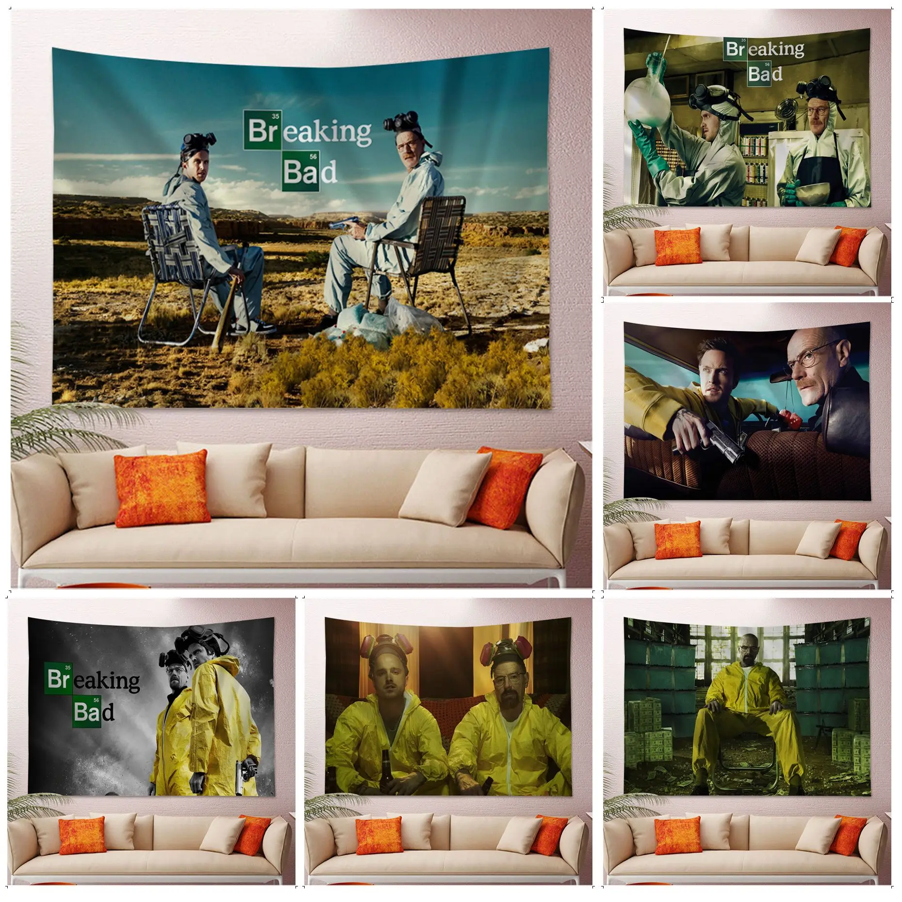 

Breaking Bad Cartoon Tapestry Wall Hanging Decoration Household Decor Blanket
