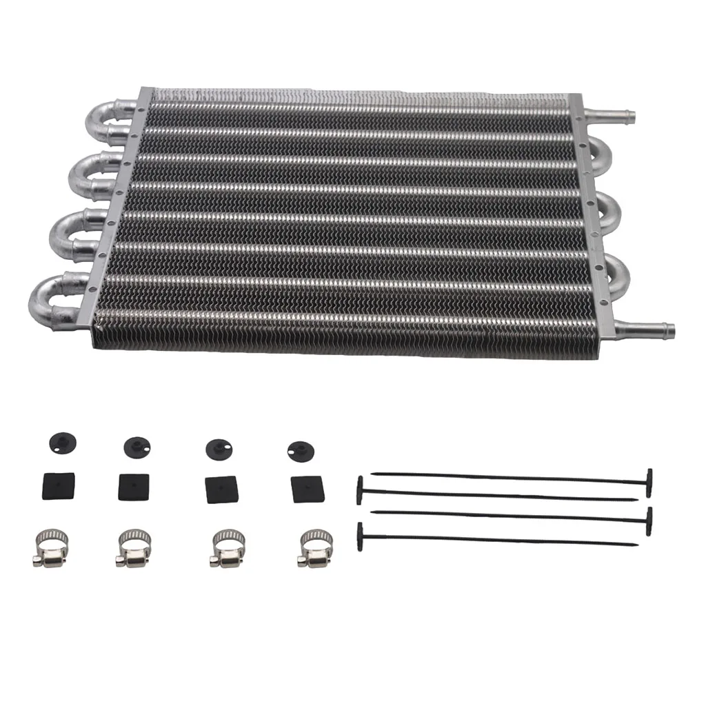 

6 Row Car Radiator Remote Aluminum Transmission Oil Cooler+ Hose Water tank oil cooling radiator 6 rows - condenser