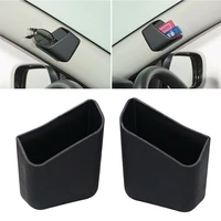 2pcs car accessories phone card key organizer interior storage box holder black