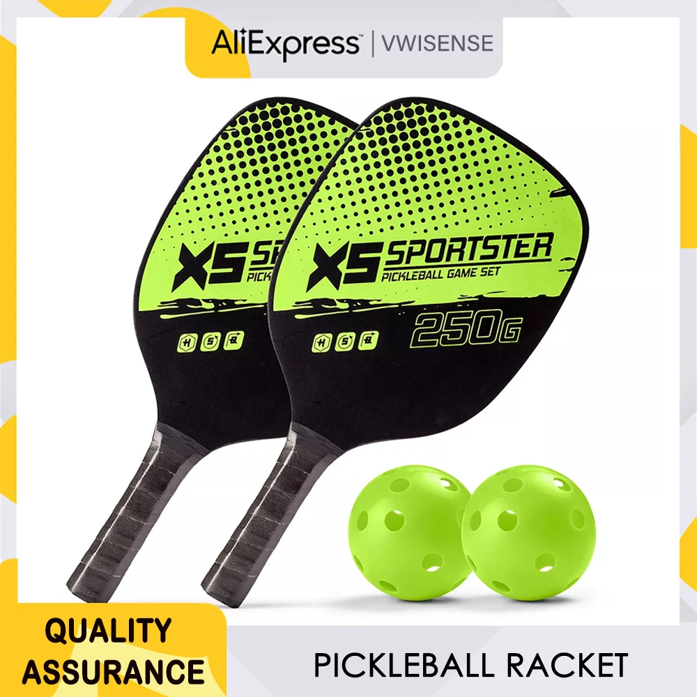 

Pickleball Paddles Set Training Set with 4 Pickle Balls, 1 Carry Bag Portable Pickleball Rackets for Indoor Outdoor Exercise