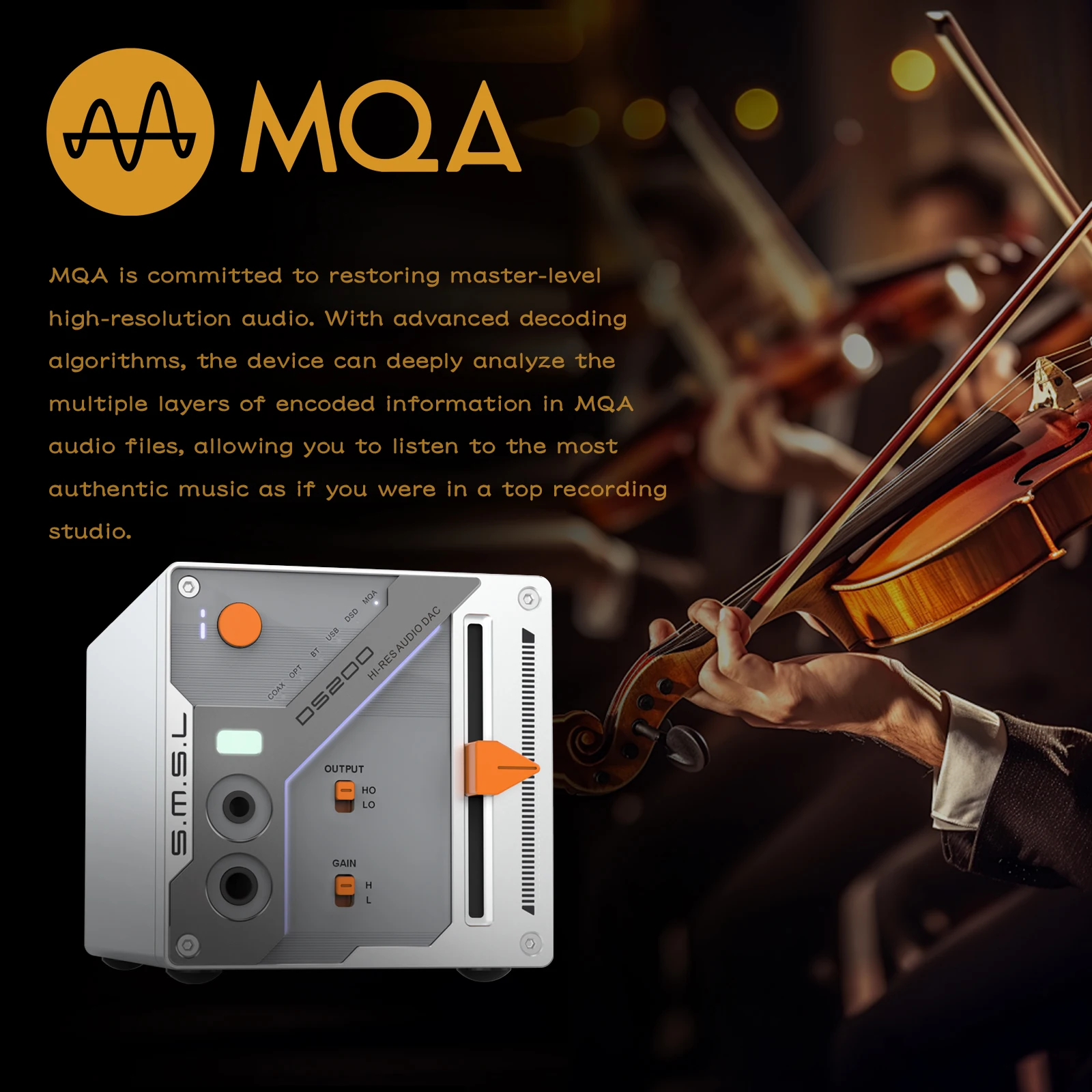 Фото SMSL DS200 CS43131 Чип декодирования USB MQA ЦАП высокого разрешения и усилитель для наушников Прецизионная работа ЦАП №4