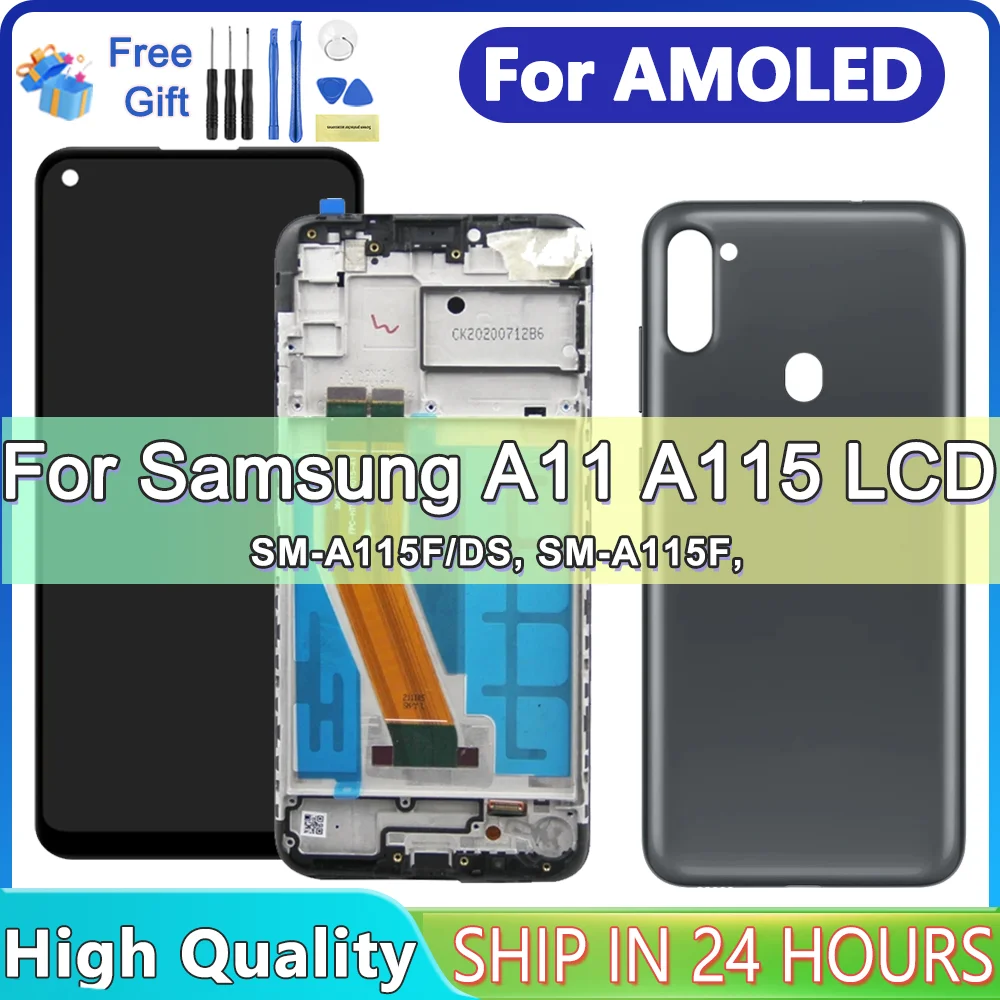 6 4 &quotAMOLED для Samsung A11 ЖК-дисплей A125F/DSN замена сенсорного экрана SM-A125F/DS SM-A125M ремонт
