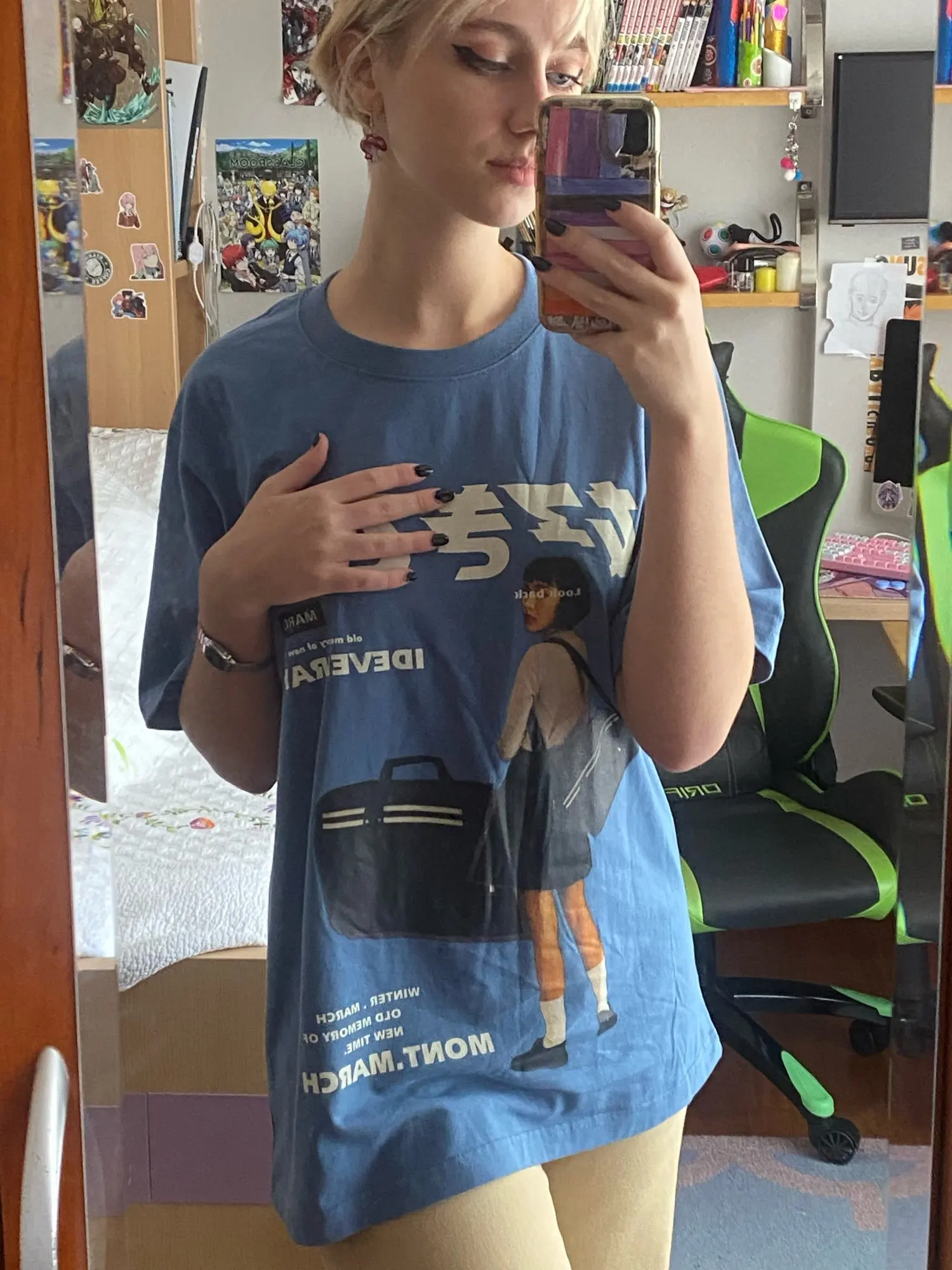 Модная футболка в стиле Харадзюку с принтом японской Девушки из фильма каньцзи