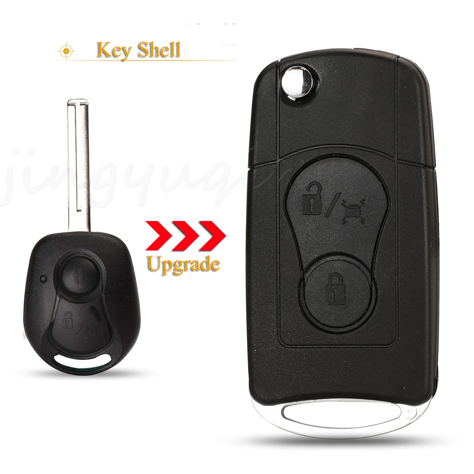 

Модифицированный пульт дистанционного управления для автомобильного ключа jingyuqin с 2 кнопками для Ssangyong Actyon Kyron Rexton Ⅱ Rexton W