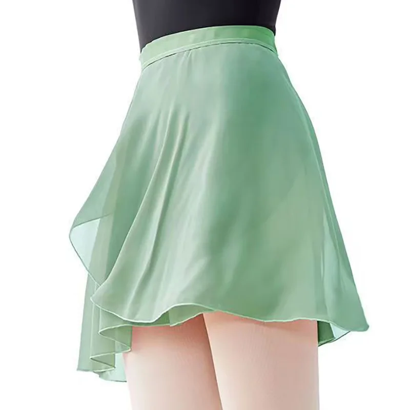 USHINE Ballet Dance Chiffon Skirt Pure Color Floral Print Practice Leotard Ballet Dance Dress Woman Children