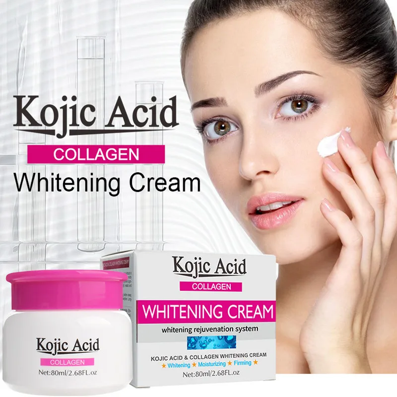 

80g Kojic Acid Collagen Whitening Face Cream Moisturizing Anti-Aging Firming Face Care Remove Dark Spots Skin Care Cosmetics