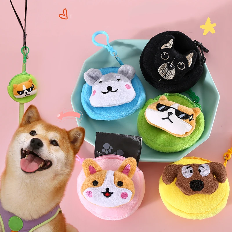 

Cartoon Plush Pet Dog Shit Picking Bag for Puppy Travel Outdoor Dog Poop Bag Cleaning Pet Poop Pick Up Storage Bag Pet Supply