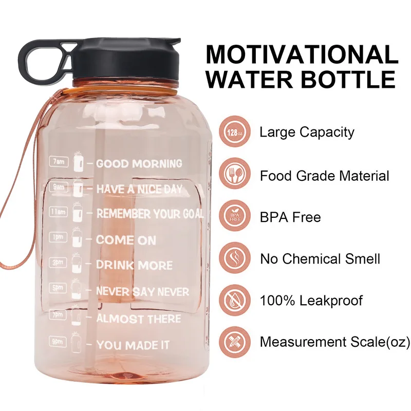 

2.2L Gallon Water Bottle With Straw Outdoor Gym Bottles Fitness Sports BPA Free Large Capacity Jug Water Bottles Drinkware