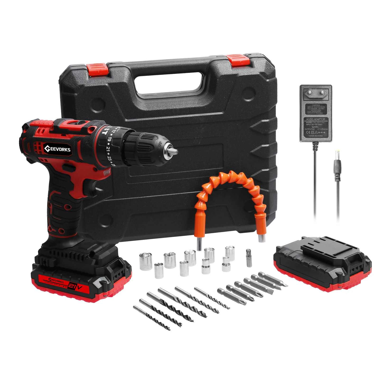 

3in1 Multifuctional 21V Electric DrillStepless Speed Regulation Rotation 25 Gears of Torques Adjustable Lithium Screwdriver