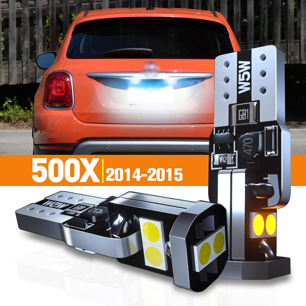 

2x LED License Plate Light For Fiat 500X 2014 2015 Accessories Canbus Lamp