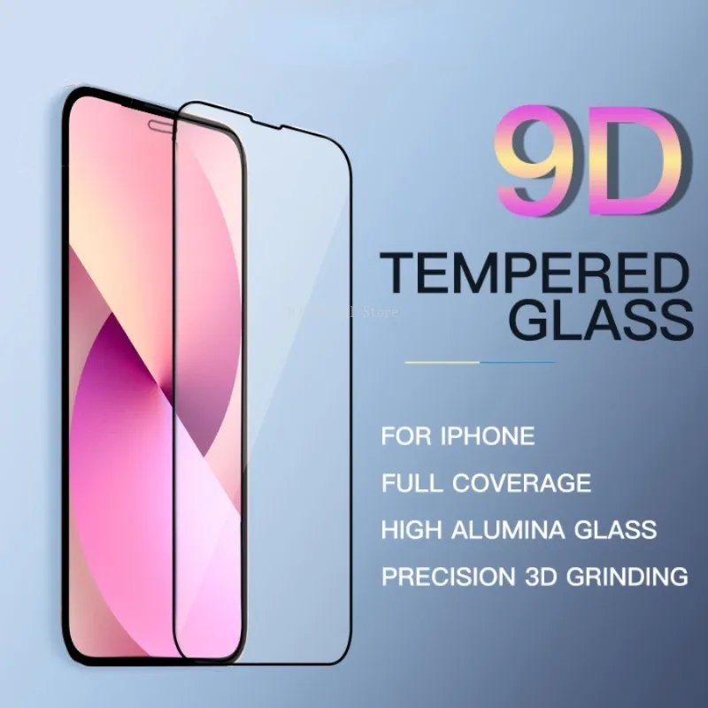 

9H прозрачное закаленное стекло с полным покрытием HD для iPhone 14 13 Pro Max 12 Pro 11, Защита экрана для IPhone X XS max 8 7 Plus, пленка