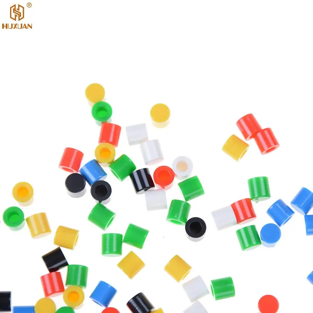 

20pcs/lot Random Color Tactile Button Caps Plastic Cap Hat for 6*6 Tactile Push Button Switch Lid Cover Wholesale