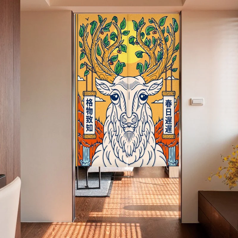 

Традиционная занавеска для кухни, японское украшение для комнаты Izakaya, декор для спальни, суши, магазина, занавески для шоу Ukiyoe Valance Bushido