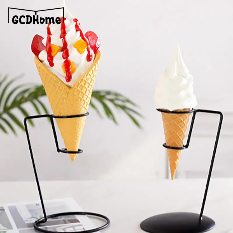 

1pc Iron Ice Cream Holder Cupcake Cones Stand Rack Display Snow Cones Sushi Hand Rolls Popcorn Candy French Fries Sweets