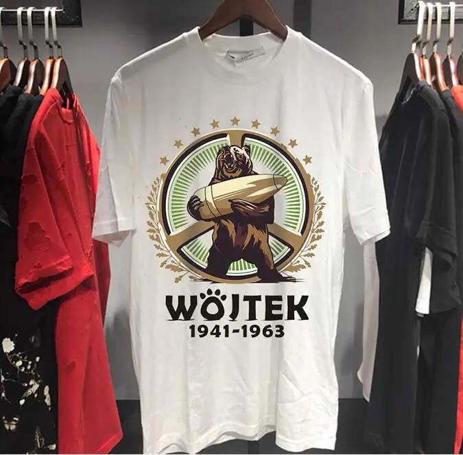 Футболка с изображением медведя Советского Союза Второй мировой войны, летняя белая мужская футболка с изображением боевого медведя из Польши