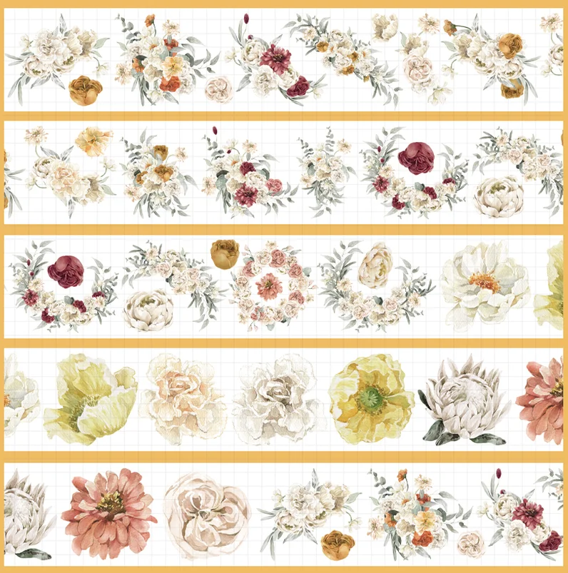 

yellow Floral PET Washi Tape Zoushichutao