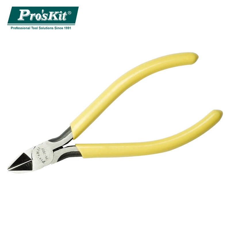 

ProsKit 1PK-705Y боковые щипцы из высокоуглеродистой стали с желтой диагональю (125 мм) Инструменты