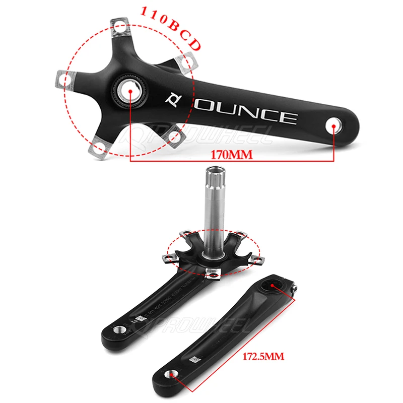 Коленчатая звезда PROWHEEL 110BCD 50-34T шоссейный велосипед коленчатая 170 мм 9-11speed полая