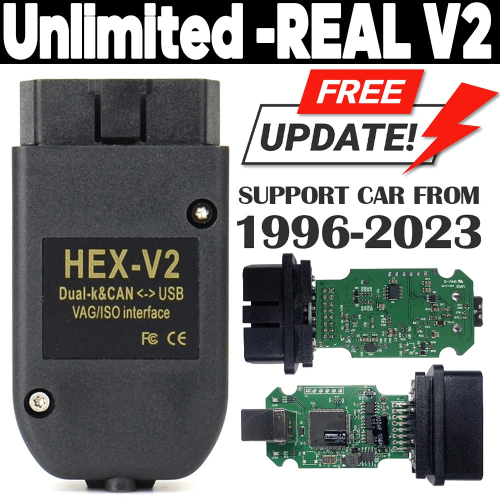 

Real Hex V2 Hardware Usb Interface For Vag Com VAGCOM 23.3.1 Professional Diagnostic Coding Function HEX-V2 Update Unlimits TOOL