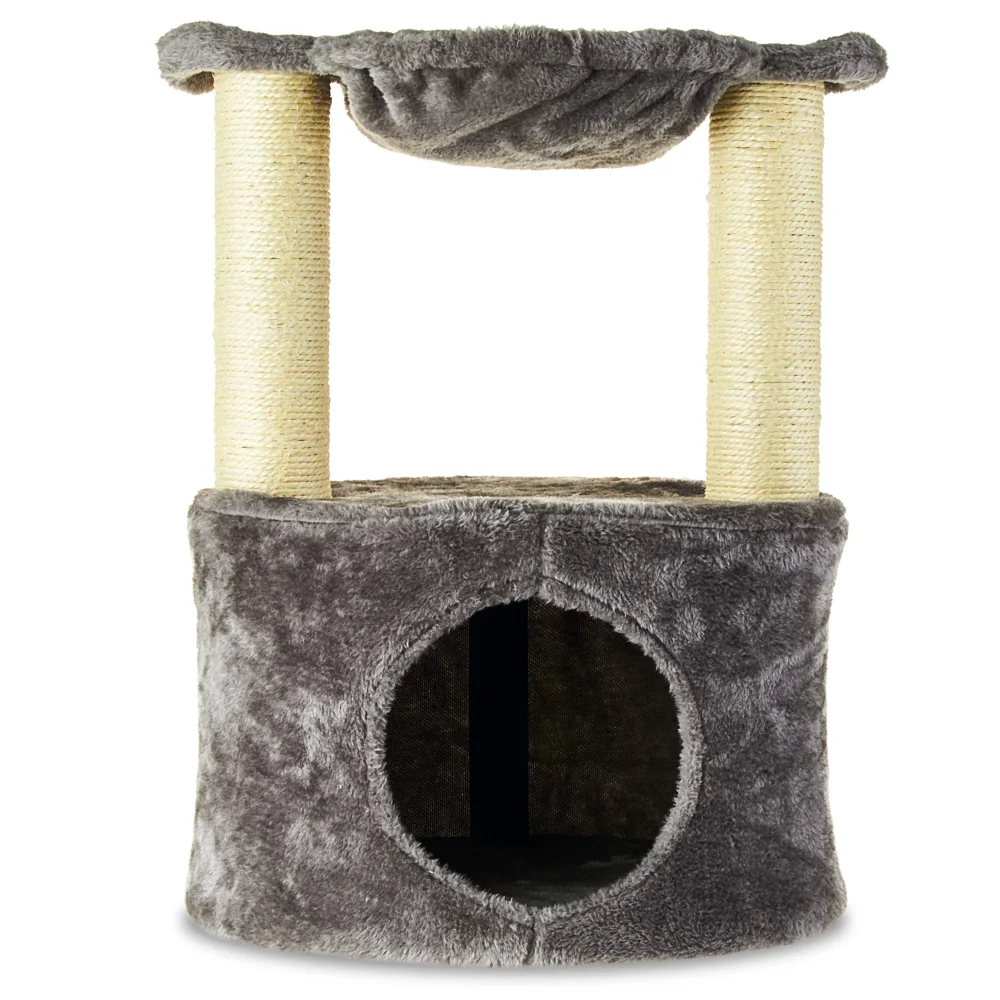 

Vibrant Life 2-Level Medium Cat Condo with Hammock, Gray, 20" cat toys cat toy