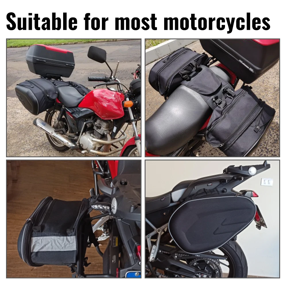 Универсальные Мотоциклетные Седельные Сумки 36L-58L Расширяемые Водонепроницаемые