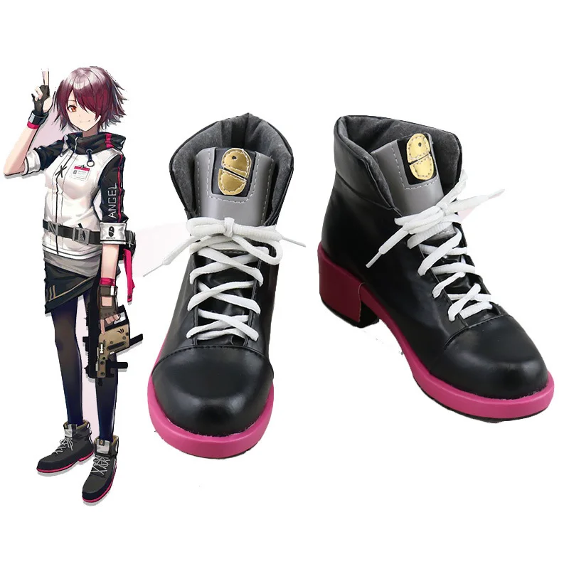 

New Game Arknights EXUSIAI Cosplay Shoes Women Sniper Angel Can PU Leather Boots Custom Made