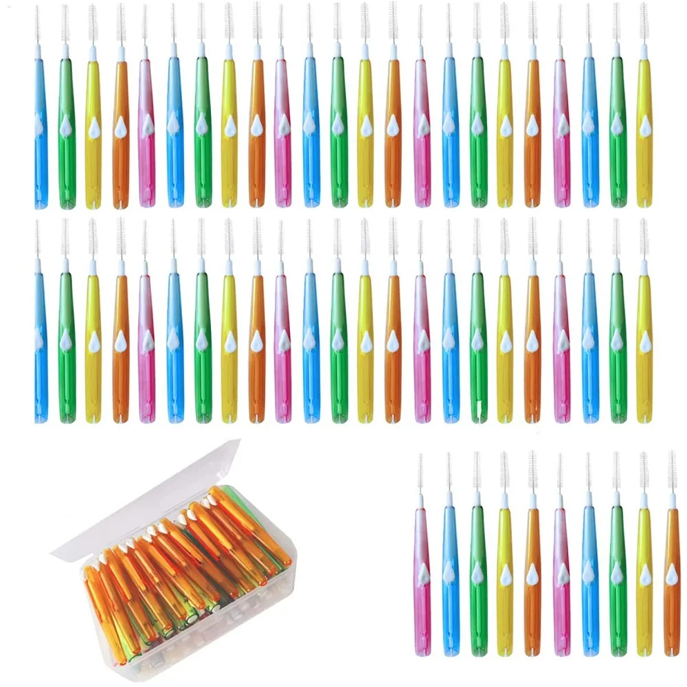 Interdental Brush 60pcs Teeth Cleaning Tools Dental Health Care Tooth Push-Pull Removes Food Better Teeth Oral Hygiene Tool