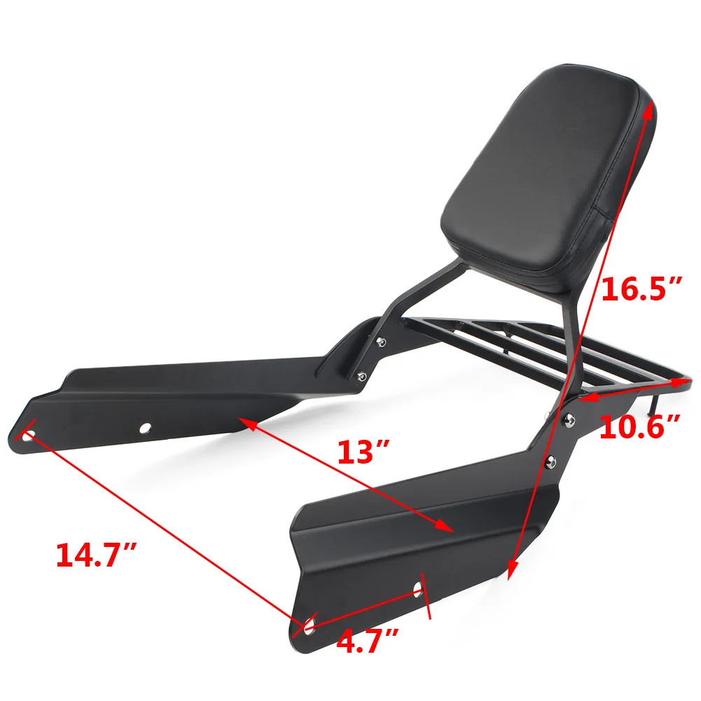 Мотоциклетный багажник со спинкой для Honda VTX 1300C 1800C 1800F 2005 2006 2007 2008 2009 2010 2011 черный