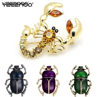 fashion crystal scorpion brooch for women wen insect pin ladybird beetle spider enamel brooches gifts jewelry accessories