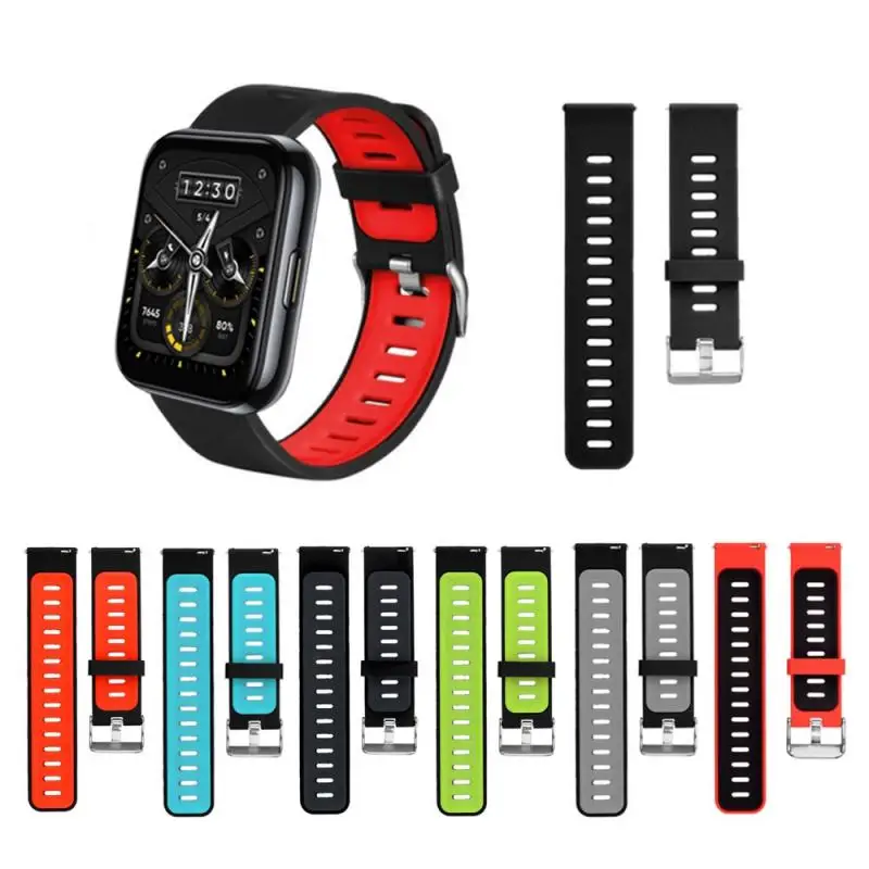 

Износостойкий ремешок для часов, умные аксессуары, спортивный ремешок, 22 мм, модный ремешок для часов Realme Watch 2/2, двухцветный