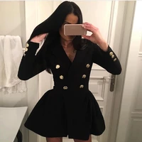 sexy notched lapel double breasted blazer dress bodycon white party frocks new 2021 elegant long sleeve swing short mini dress