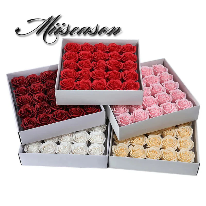

25Pcs Big Rose Soap Flowers Head Soap Roses Artificial Flowers Diy Wedding Home Decoration Valentine's Day Birthday Mother's Day