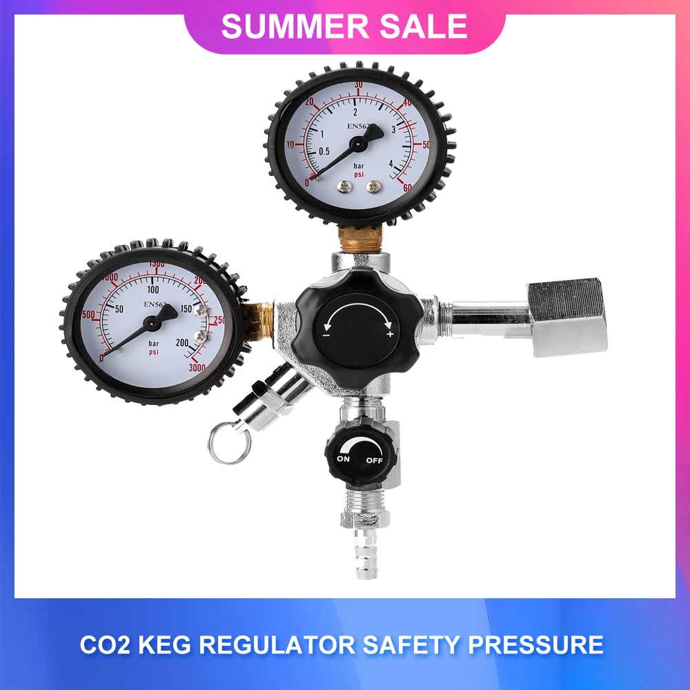 

Beer Pressure Relief Valve Beer CO2 Keg Regulator Safety Pressure Relief Valve 0-3000 PSI Tanks Pressure