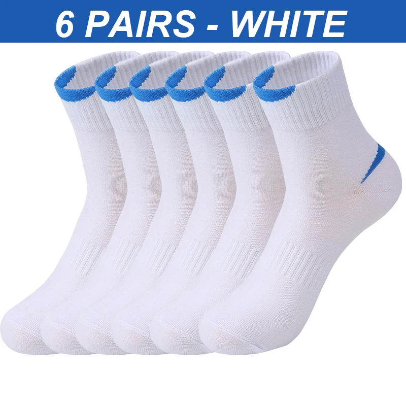 6Pairs/Lot  High Quality Combed Cotton Men's Socks Black White Casual Breathable Solid color Sport Socks EUR 38-45