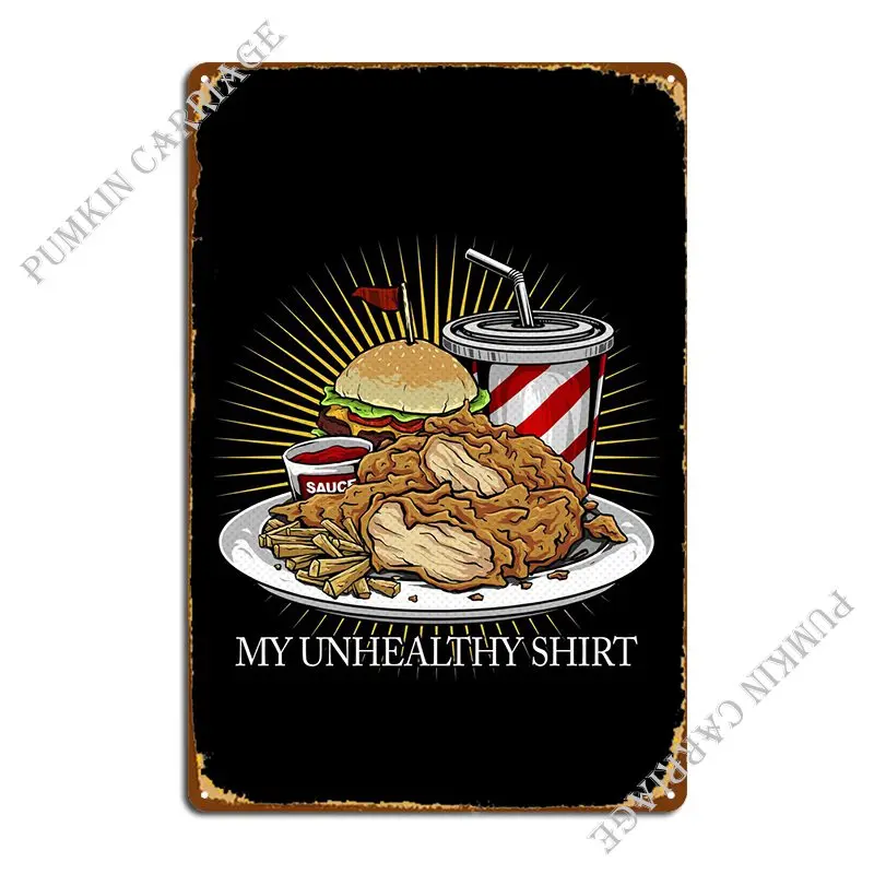 

Нездоровая рубашка, металлический плакат, ретро, классический паб, настенная роспись, оловянный плакат