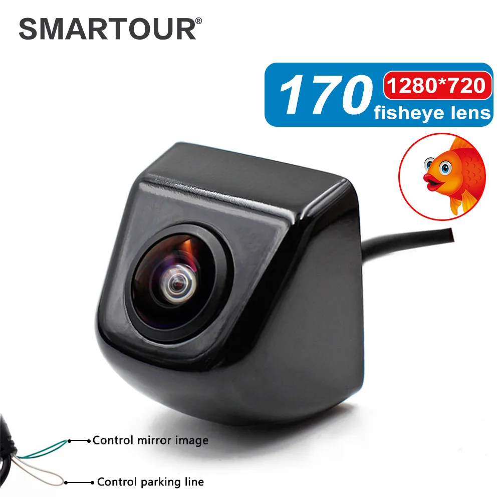

SMARTOUR 4K 1080P AHD динамическая траектория камера заднего вида для автомобиля парковка обратный объектив «рыбий глаз» Plug and Play универсальный