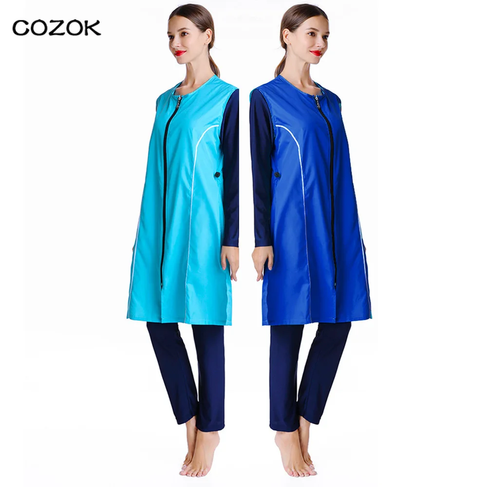 

Одежда для плавания Юго-Восточной Азии, свободный женский купальник-тройка, мусульманские Буркини, женская шифоновая накидка с цветочным р...