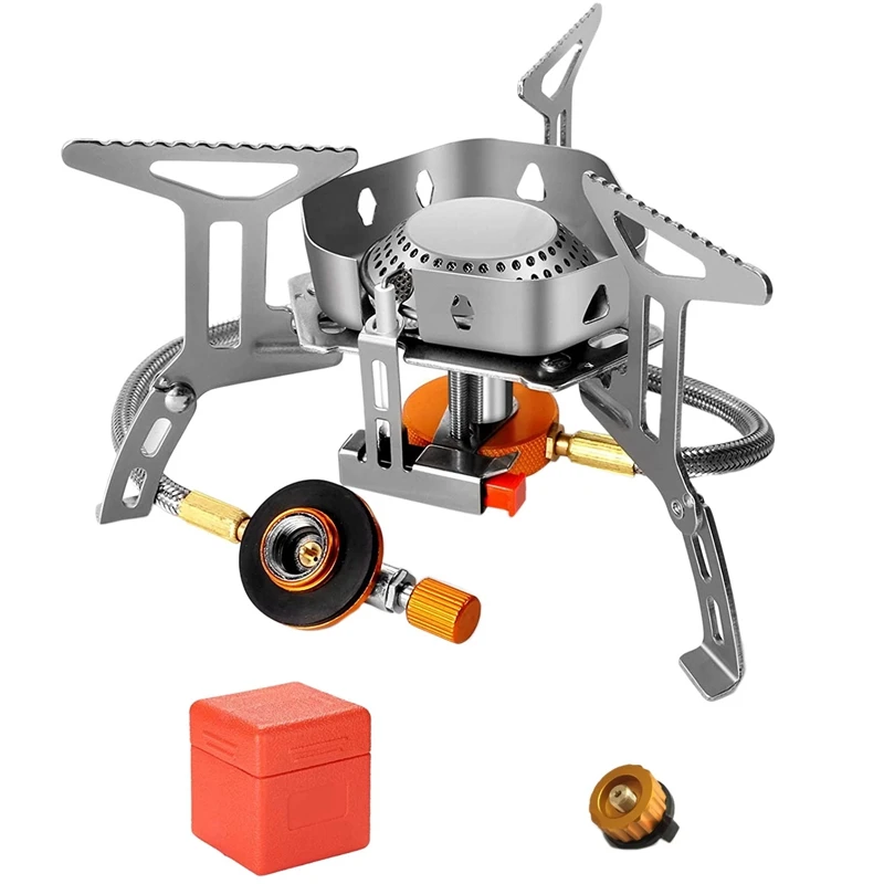 

Windproof Camp Stove Camping Gas Stove Carry Case Portable Collapsible Stove Burner For Outdoor Backpacking Hiking
