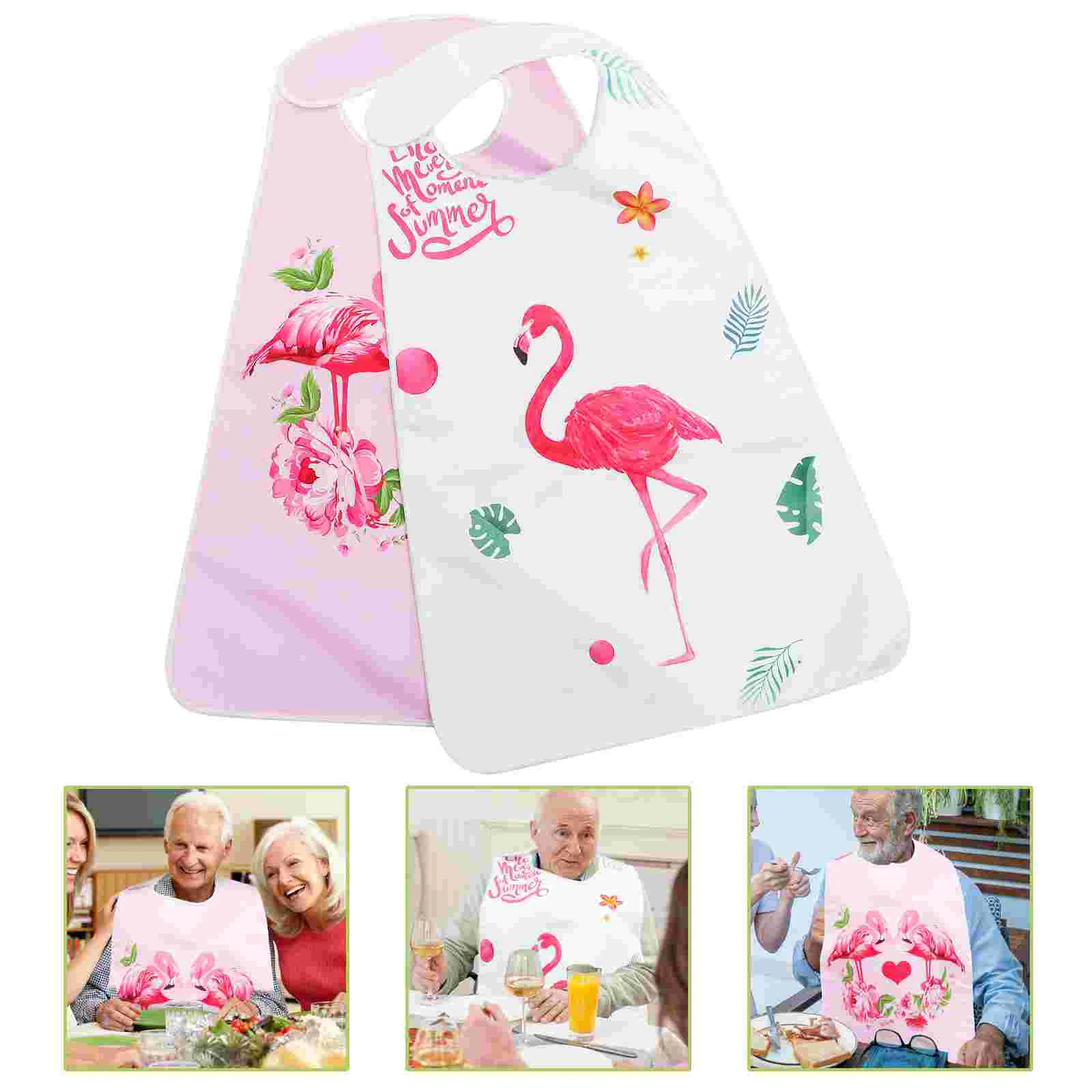

2 Pcs Adult Bib Bibs Elder Eating Mealtime Dirty-resistant Apron Clothing Polyester Elderly Protector Saliva Towel