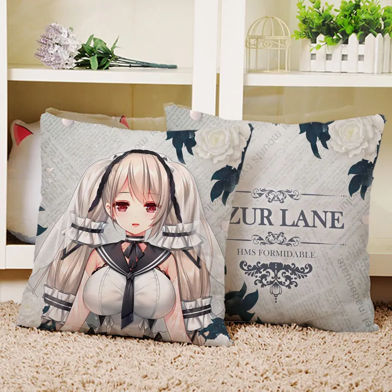 

Anime Game Azur Lane HMS Formidable Cartoon Plush Stuffed Square Pillow Throw Pillow Sofa Cushion Toy Home Decor Xmas Gifts MZ