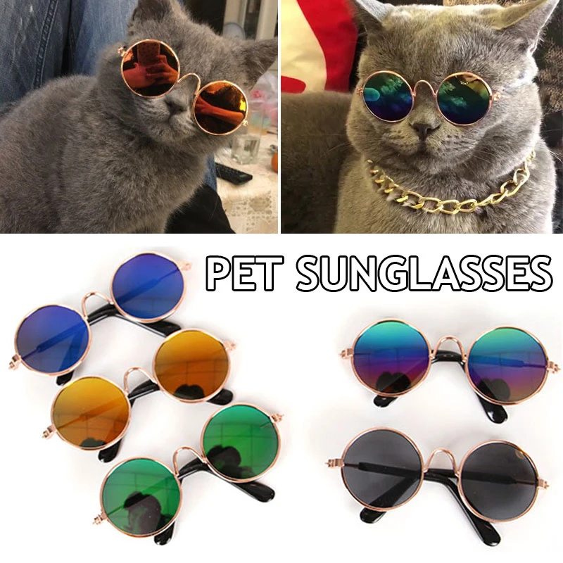 

Personality Pet Glasses Vintage Cat Sunglasses Lovely Dog Eye Wear Glasses Funny Headwear Pet Photos Props Accessories