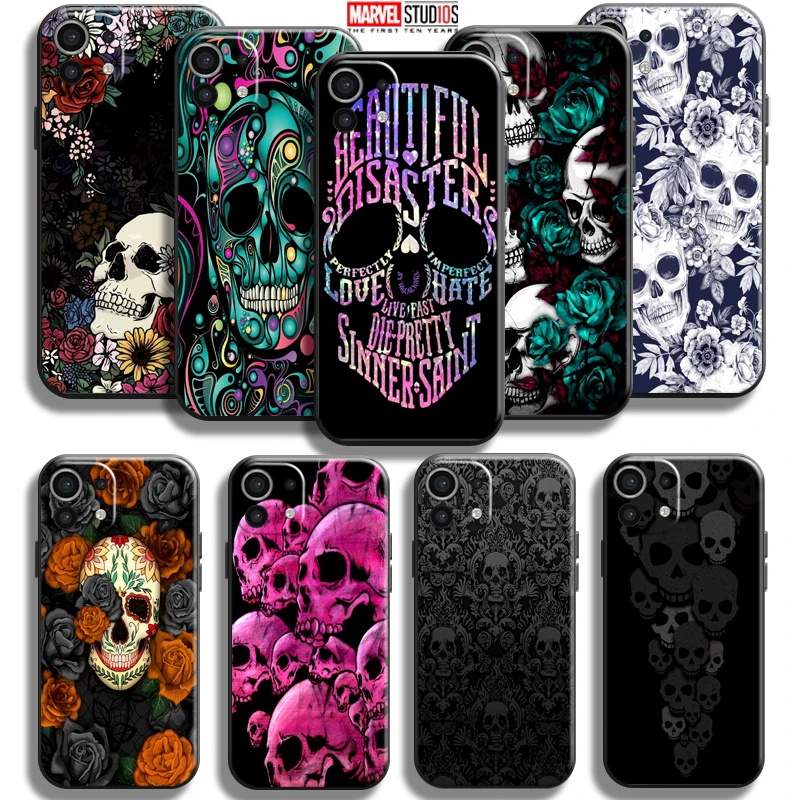 

Grim Reaper Diablo Rose Skull Phone Case For Xiaomi Mi 11 11 Lite 5G Funda Coque Soft Black Back Liquid Silicon